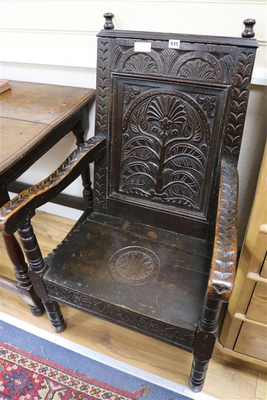 An oak wainscot chair